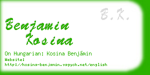 benjamin kosina business card